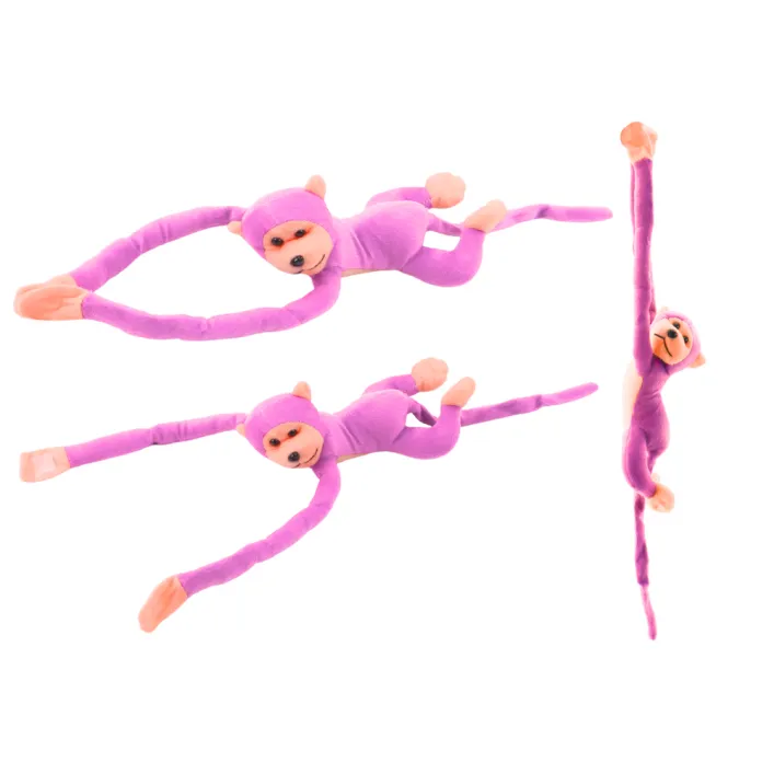Plush Monkey Mascot with Sound, Pink 80 cm Plīša rotaļlietas