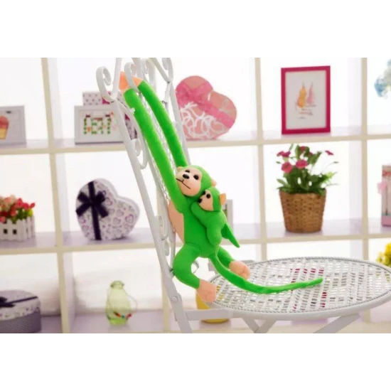 Plush Monkey with Baby Mascot Green 70 cm Plīša rotaļlietas