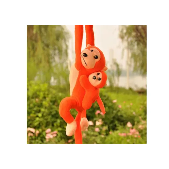 Plush Monkey with Baby Mascot, Orange with Sound 70 cm Plush toys