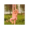 Plush Monkey with Baby Mascot, pink, 70 cm Plīša rotaļlietas