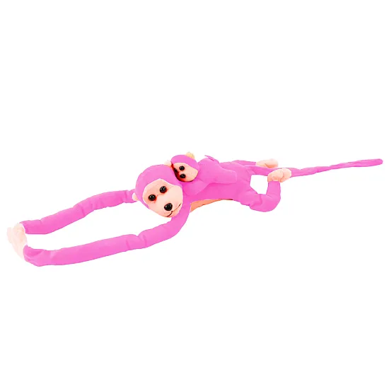 Plush Monkey with Baby Mascot, pink, 70 cm Plīša rotaļlietas