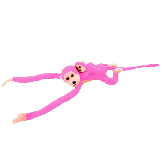 Plush Monkey with Baby Mascot, pink, 70 cm Plīša rotaļlietas