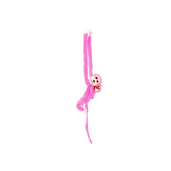 Plush Monkey with Baby Mascot, pink, 70 cm Plīša rotaļlietas