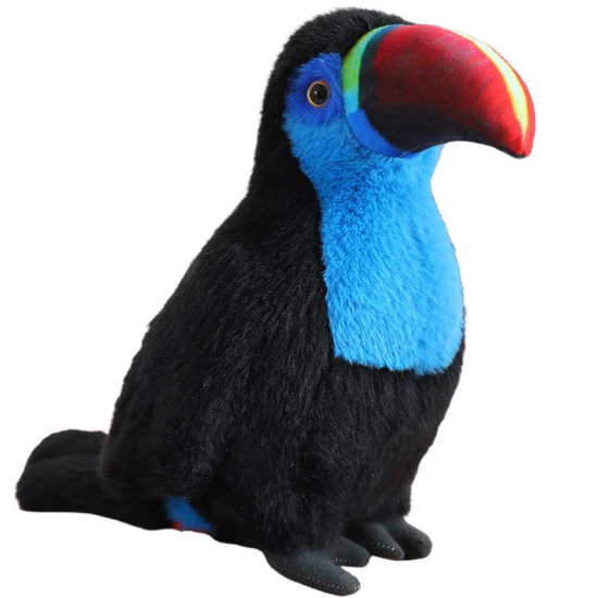 Plush Toucan Bird Mascot Cuddly Toy Blue 20cm Plīša rotaļlietas