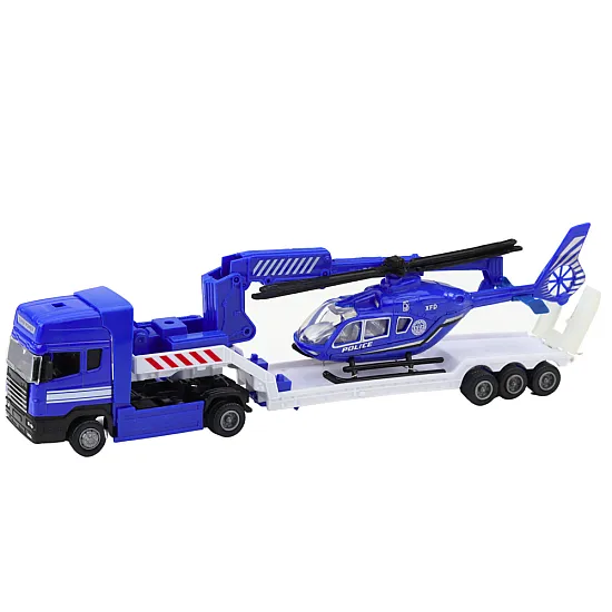Police Rescue Car Boat Truck Helicopter Blue Set Samochody-zabawki