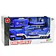 Police Rescue Car Boat Truck Helicopter Blue Set Samochody-zabawki