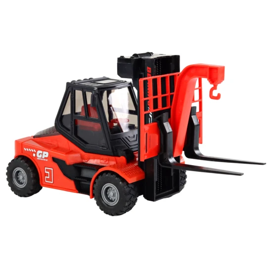 Red Forklift 1:16 Moving Forks Sounds Lights Rotaļlietu automašīnas