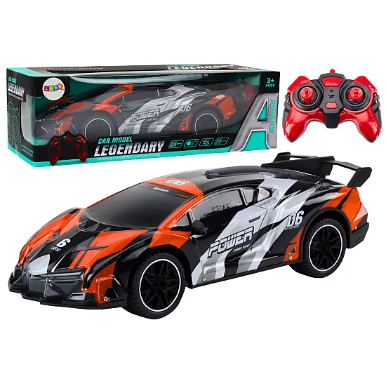 Remote Controlled Sports Car RC 1:10 Orange Speed ​​up to 25 km/h Mänguautod