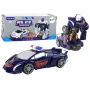 Robotu auto policijas autoparka zilā krāsā 2in1 transformācija
