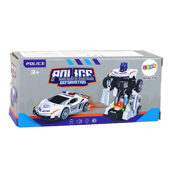 Robot Car Police White 2in1 Transformation Toy cars