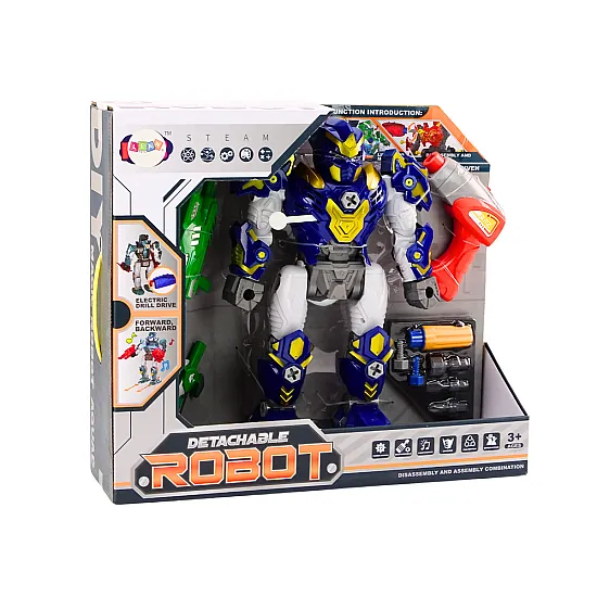 Tamsiai mėlynas surenkamas robotas
