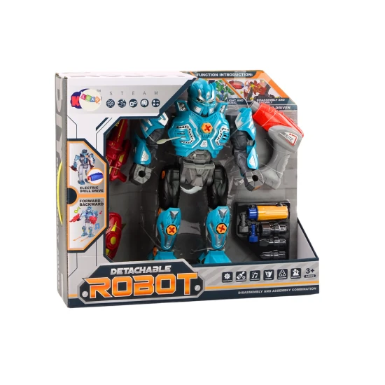 Gatavs saliekamais robots gaiši zilā krāsā