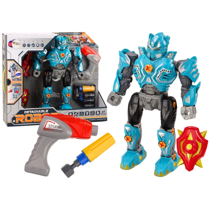 Gatavs saliekamais robots gaiši zilā krāsā
