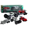 Set: White Off-Road Car, Red Sports Car, Tow Truck Rotaļlietu automašīnas