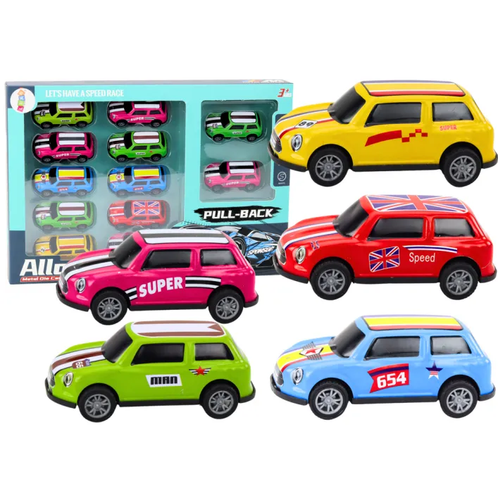 Set of Cars, Springs, Drive, Colorful, 12 pieces Rotaļlietu automašīnas