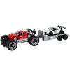 Set of Red Off-Road Car and White Sports Car Tow Truck Rotaļlietu automašīnas