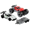 Set of Red Off-Road Car and White Sports Car Tow Truck Rotaļlietu automašīnas