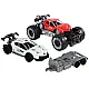 Set of Red Off-Road Car and White Sports Car Tow Truck Samochody-zabawki