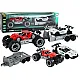 Set of Red Off-Road Car and White Sports Car Tow Truck Samochody-zabawki
