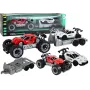 Sarkans SUV un balts sporta auto traktora komplekts