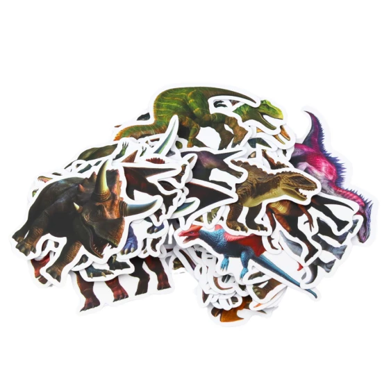 Dinozauru uzlīmes komplekts bērniem 4-7 cm 50 gab. Dinozauri