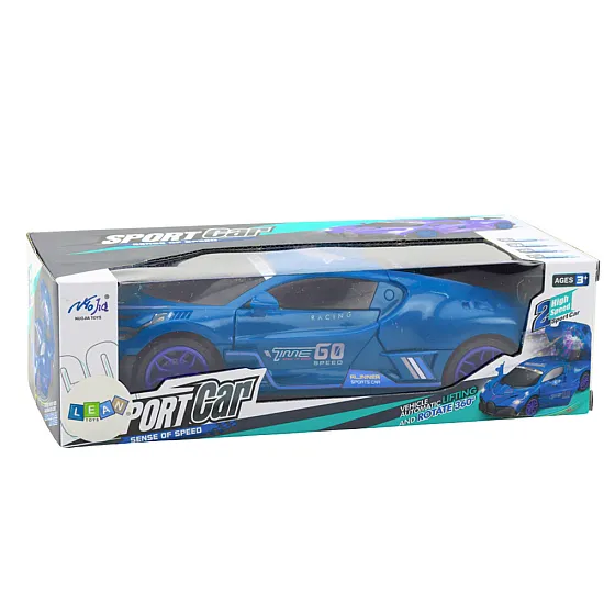 Sports Car Obstacle Sensor Led Ball 360° Rotation Lights Sound Blue Samochody-zabawki
