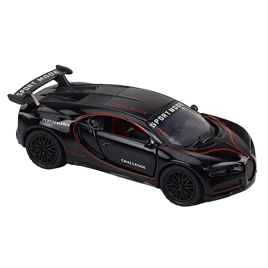 Sports Car Car 1:32 Action Figure Spoiler Metal Black Sounds Rotaļlietu automašīnas