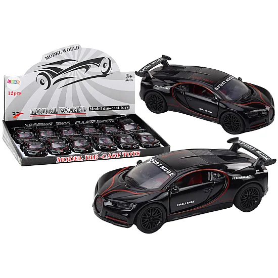 Sports Car Car 1:32 Action Figure Spoiler Metal Black Sounds Rotaļlietu automašīnas