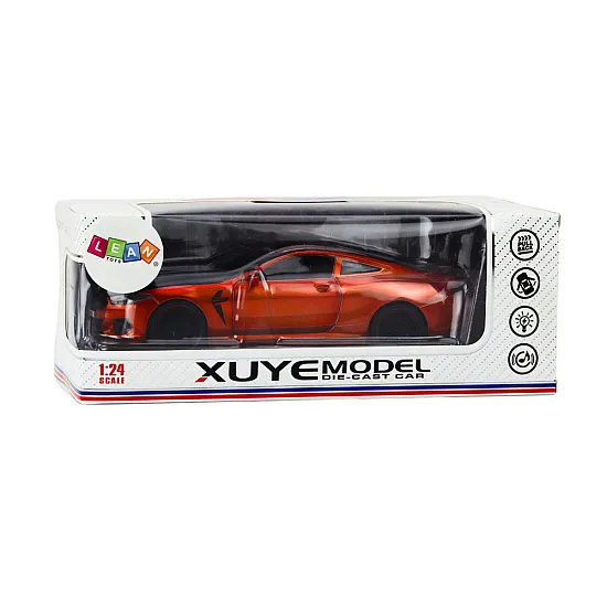 Sports Car Metal Friction Drive Openable Elements 1:24 Orange Žaisliniai automobiliai