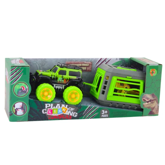 Melns apvidus auto komplekts ar būrti un dinozauru Dinozauri