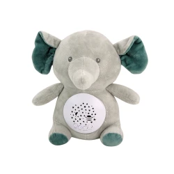 Teddy Bear Elephant Sleeping Melodies Gaismas zvaigžņu projektors pelēks