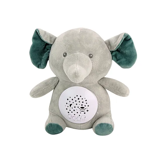 Teddy Bear Elephant Sleeping Melodies Light Star Projector Gray Plīša rotaļlietas
