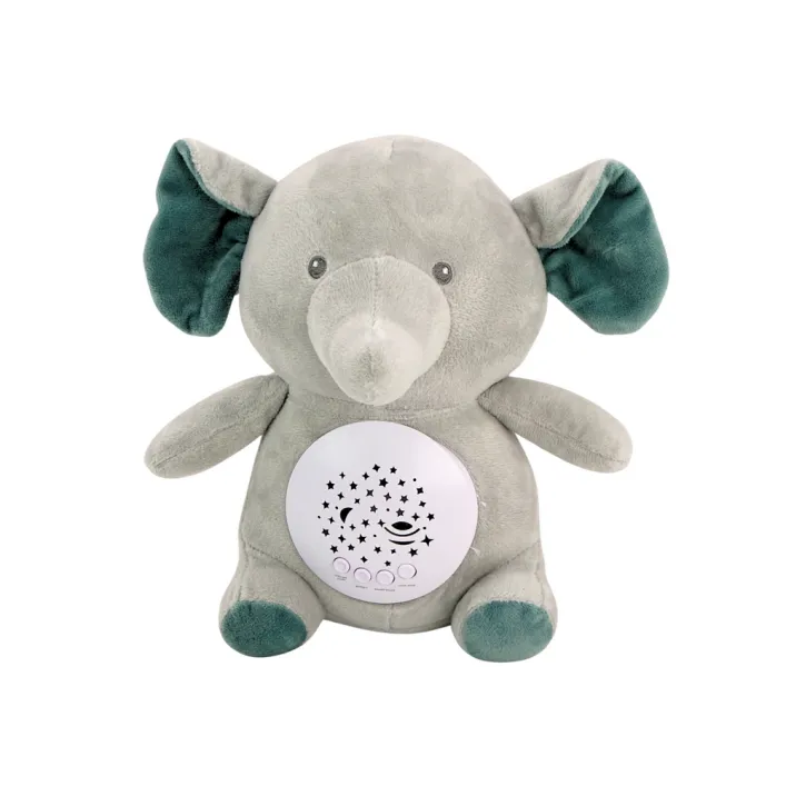 Teddy Bear Elephant Sleeping Melodies Light Star Projector Gray Plīša rotaļlietas