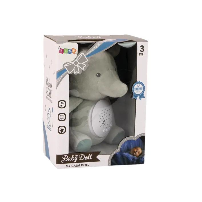 Teddy Bear Elephant Sleeping Melodies Light Star Projector Gray Plīša rotaļlietas