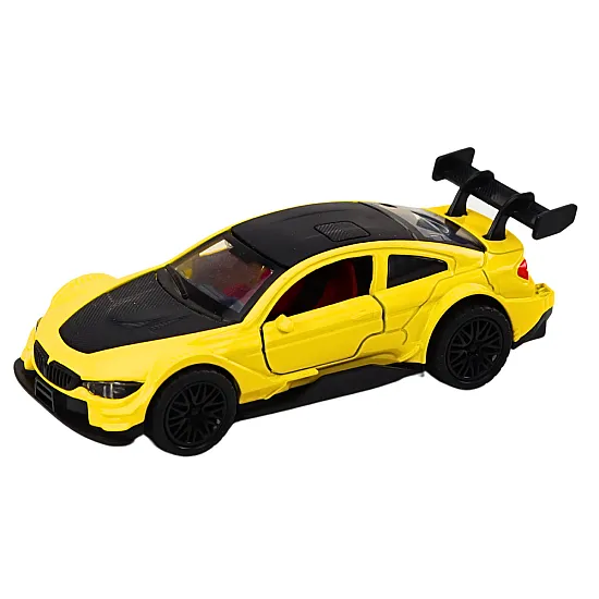 Toy Car Sports Car 1:32 Friction Drive Metal Yellow Samochody-zabawki