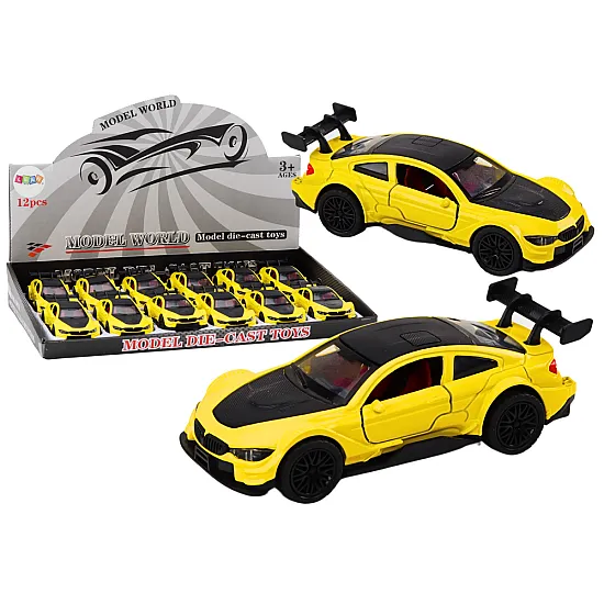 Toy Car Sports Car 1:32 Friction Drive Metal Yellow Samochody-zabawki