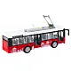 Trolleybus Bus 1:16 Lights Sounds Drive White and Red Rotaļlietu automašīnas