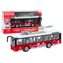 Trolejbuss 1:16 Gaismas skaņas darbojas balti un sarkani