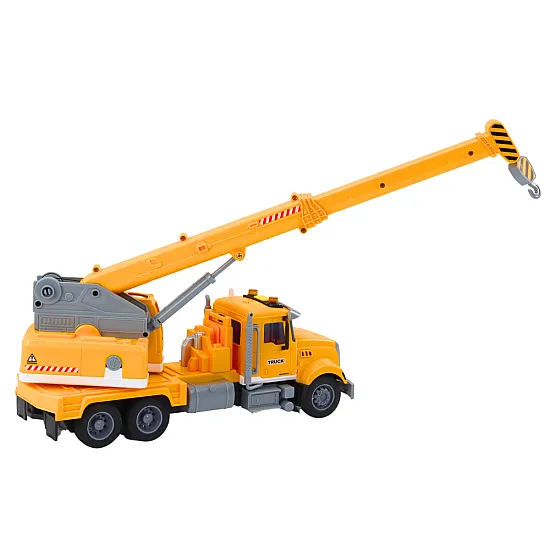 Truck Yellow Crane With Friction Drive Light and Sound Effects Leluautot