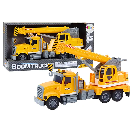 Truck Yellow Crane With Friction Drive Light and Sound Effects Leluautot