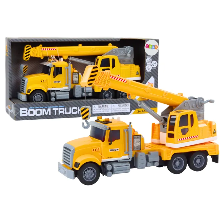 Truck Yellow Crane With Friction Drive Light and Sound Effects Rotaļlietu automašīnas