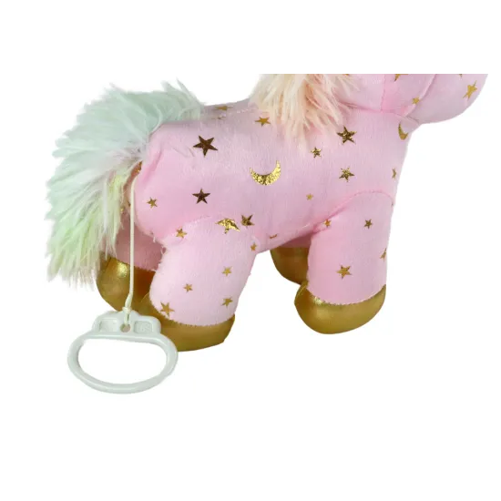 Unicorn Plush Sleeping Animal Lullaby Pink With Stars Set Pluszowe zabawki