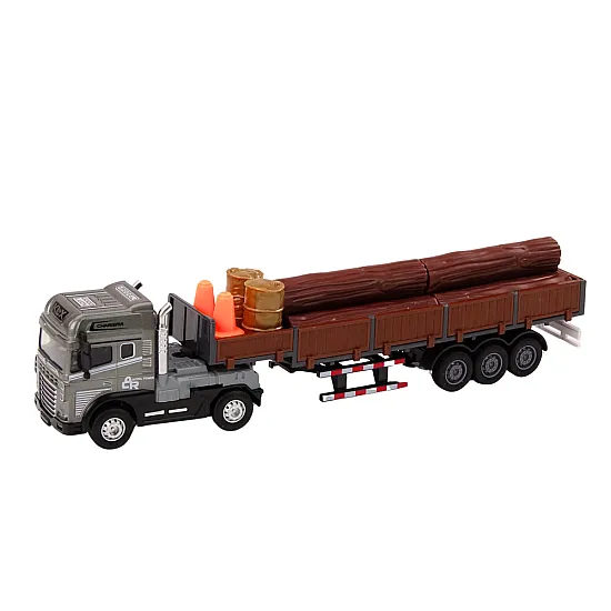Wood Truck Truck Trailer 1:24 Wood Logs Sounds Lights Samochody-zabawki