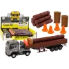 Wood Truck Truck Trailer 1:24 Wood Logs Sounds Lights Rotaļlietu automašīnas