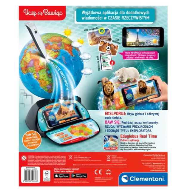 Interaktīvs globuss, poļu valodā Clementoni 50848 Saimnieki