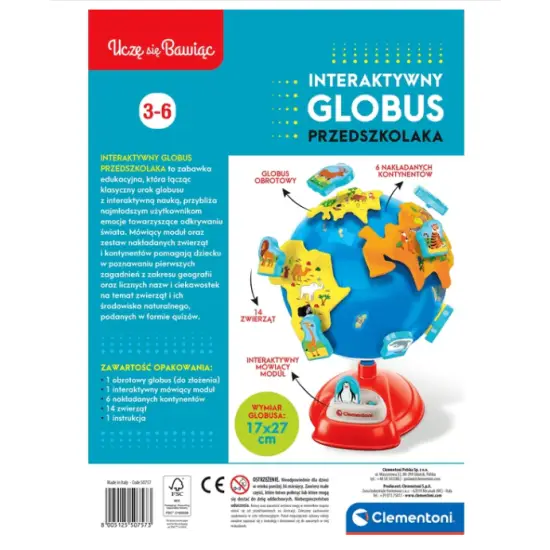 Interaktīvs pirmsskolas vecuma bērnu globuss poļu valodā Saimnieki