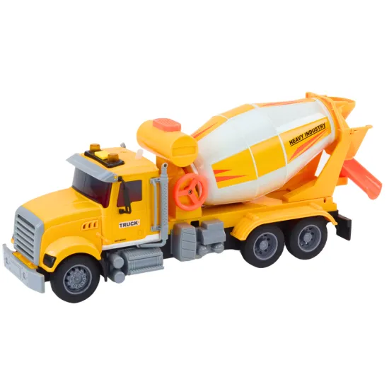 Yellow Concrete Mixer Truck With Friction Drive Light and Sound Effects Rotaļlietu automašīnas