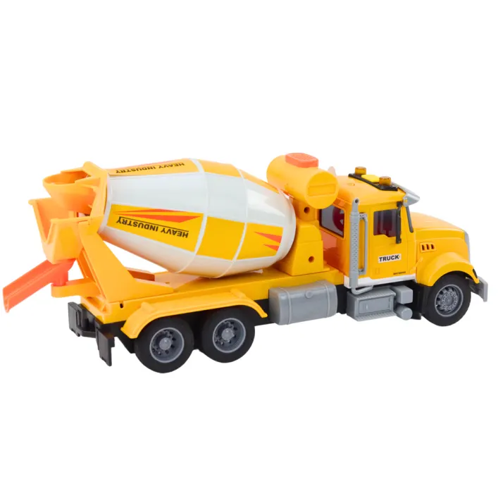 Yellow Concrete Mixer Truck With Friction Drive Light and Sound Effects Rotaļlietu automašīnas