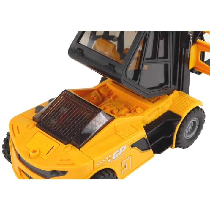 Yellow Forklift 1:16 Moving Forks Sounds Lights Rotaļlietu automašīnas