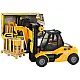 Yellow Forklift 1:16 Moving Forks Sounds Lights Rotaļlietu automašīnas